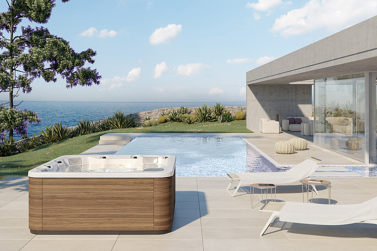 Aquavia Feel – ein vielseitiger und funktionaler Whirlpool für bis zu 5 Personen, ideal für entspannende Wellnessmomente.