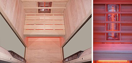 Innenansicht der Ifrarotkabine Helios von Wellis