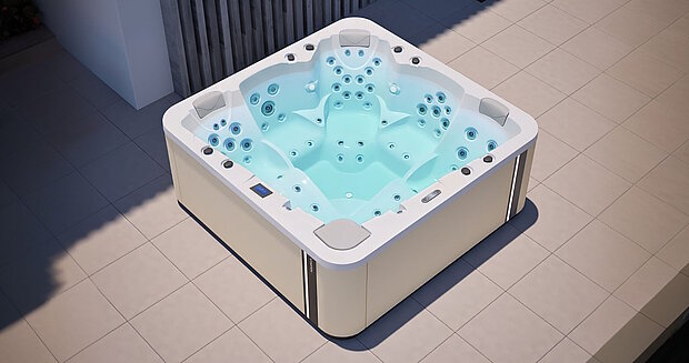 Whirlpool Velvet von Aquavia befüllt von schräg oben