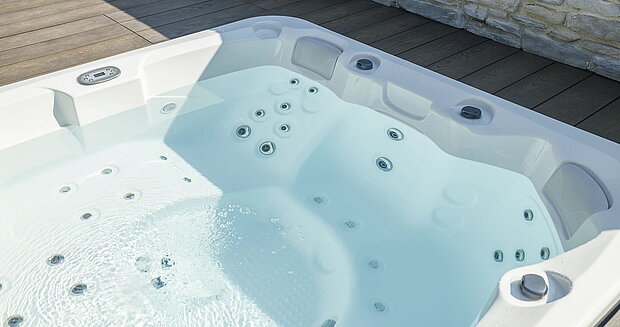 Detailaufnahme der Massageeinheit von einem Whirlpool